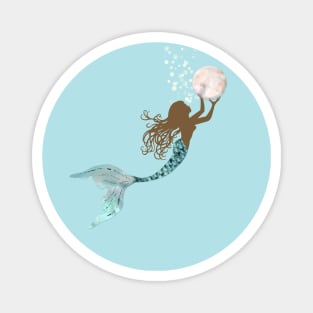 Gathering Pearls Beautiful Black Mermaid Magnet